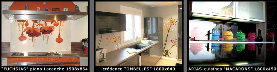 crédences de cuisines en verre décoré